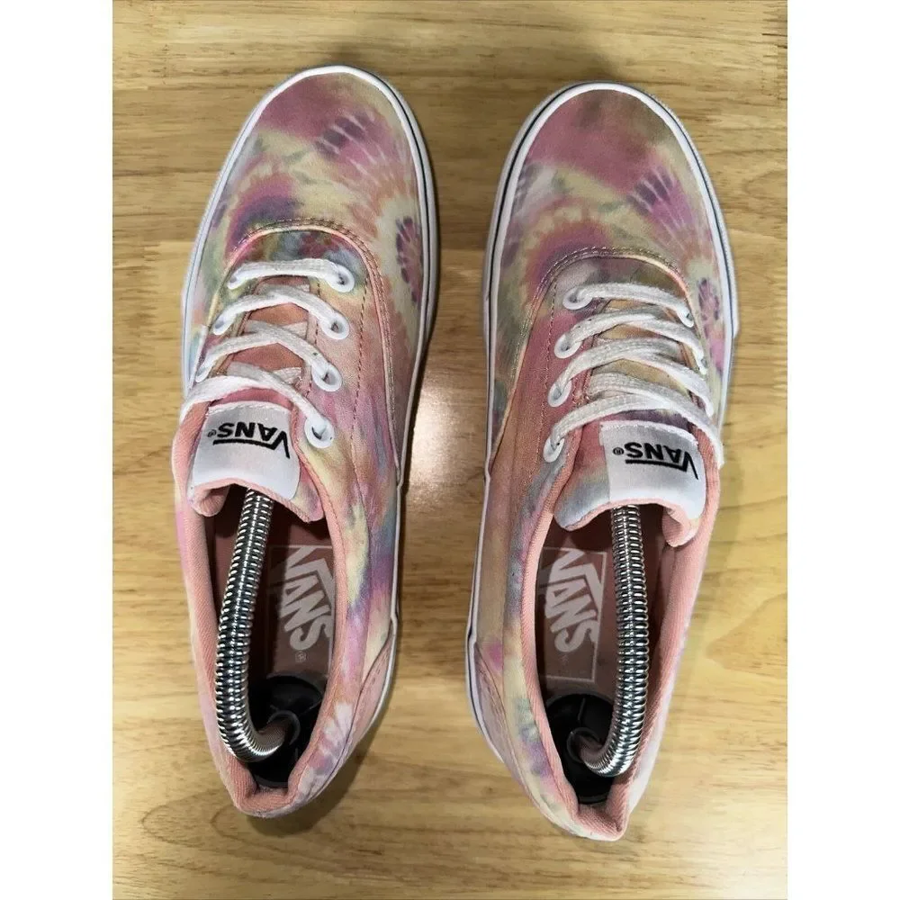 7 Vans Doheny Tie Dye Skate Shoes Sneakers Lace Up‎ Pink Yellow 721356 Womens 7